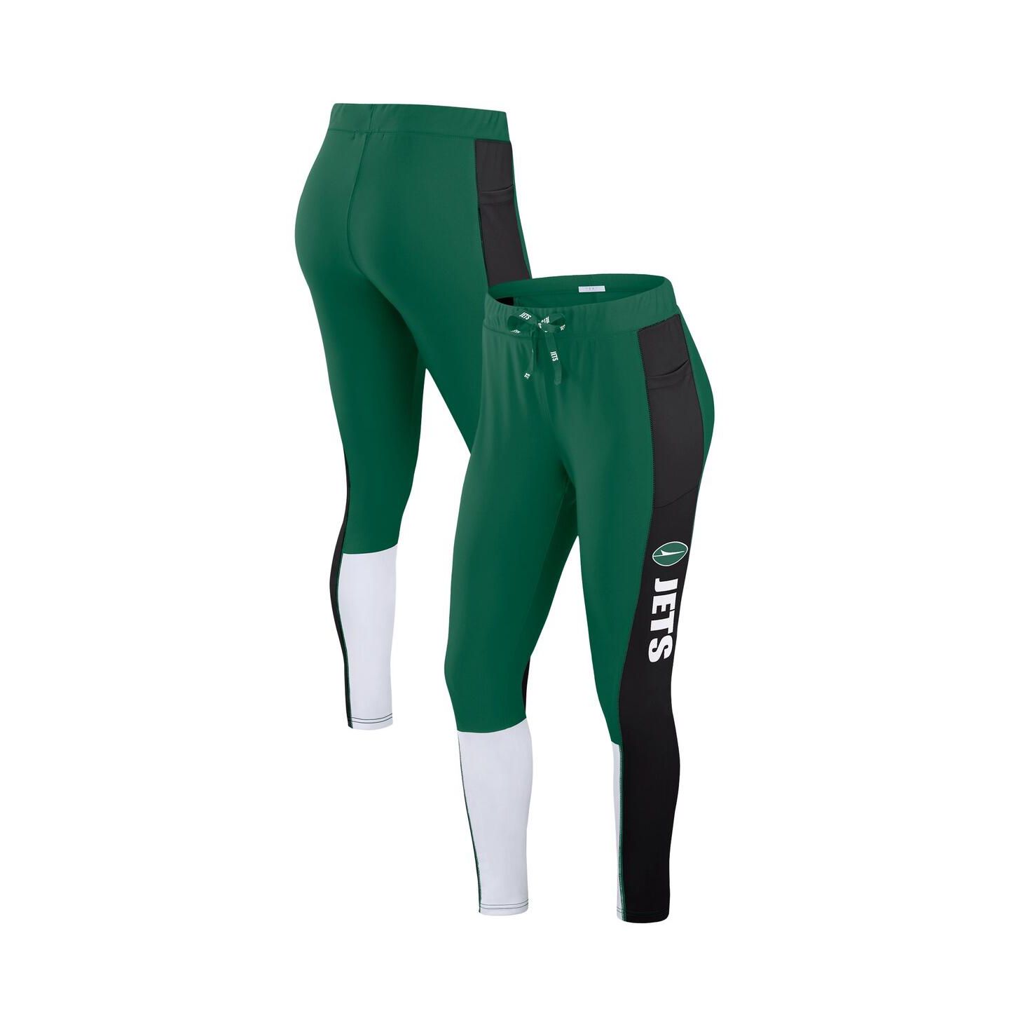 Женские леггинсы WEAR by Erin Andrews Green/Black New York Jets Color Block — фото 1