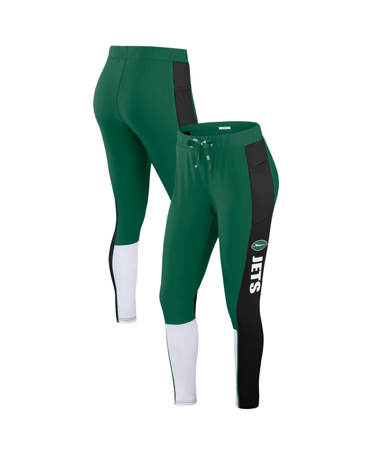 Wear By Erin Andrews Women's Green/black New York Jets Color-block Leggings In Multi
