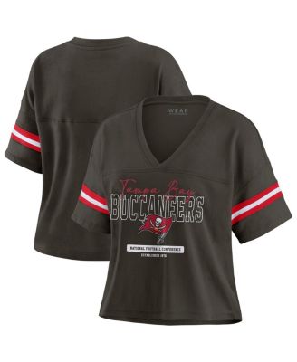WEAR by Erin Andrews - Women's Pewter/Orange Tampa Bay Buccaneers Plus Size Color Block Boxy T-Shirt