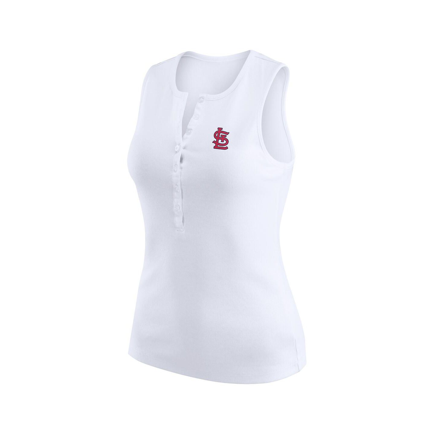 Женский топ WEAR by Erin Andrews White St. Louis Cardinals Rib-Knit Henley — фото 3