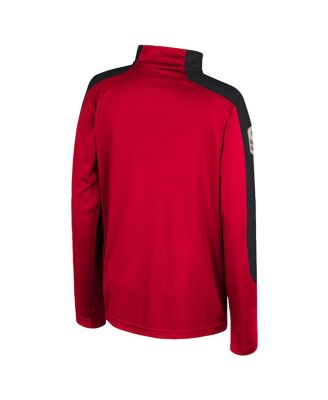 Big Boys and Girls Red Utah Utes OHT Military Appreciation Cyclone Quarter-Zip Windshirt Jacket