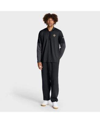 Men's Black New Orleans Saints Sideline Feel the Pressure Performance Half-Zip Pullover