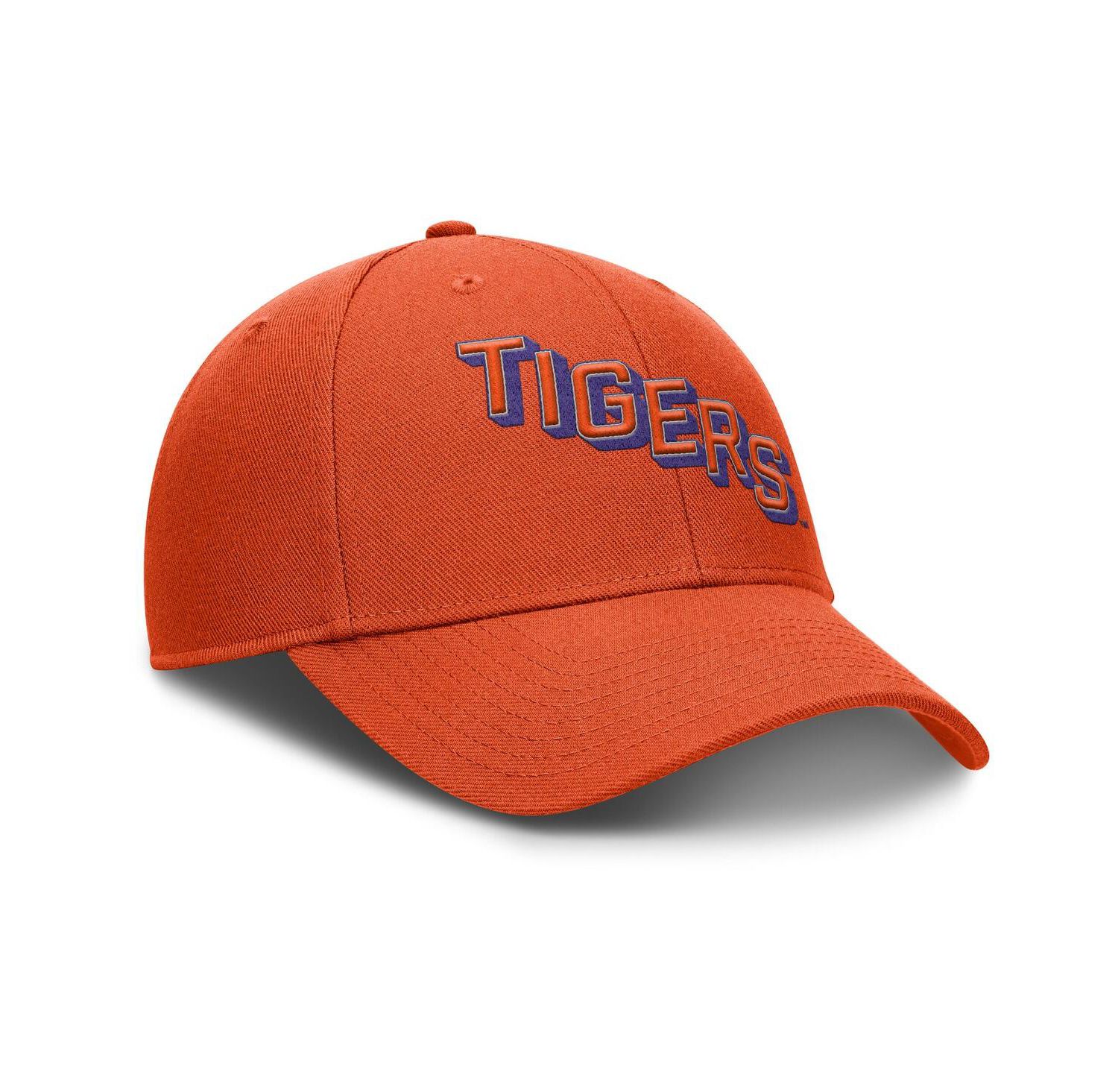 Men's Orange Clemson Tigers Slanted Primetime Rise Performance Adjustable Hat