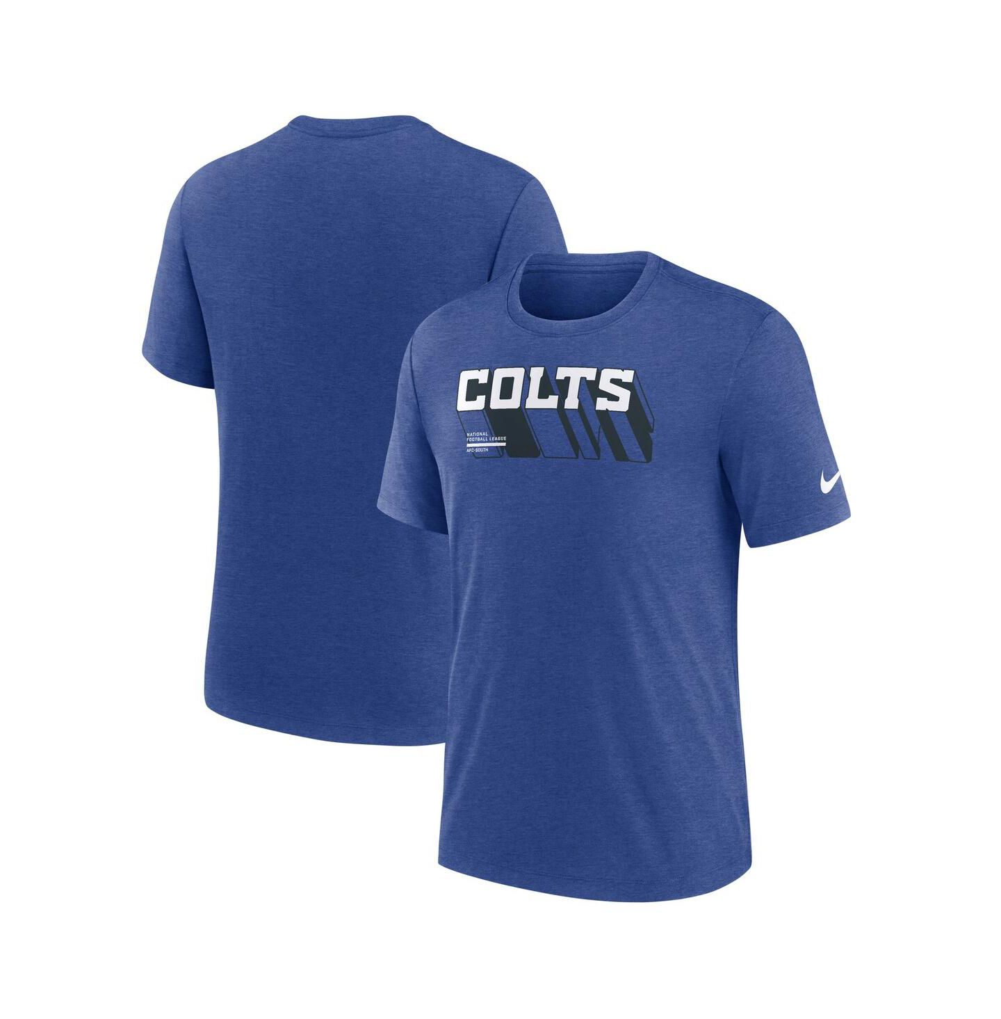 Мужская футболка Nike Heather Royal Indianapolis Colts Long Pass Tri-Blend — фото 1