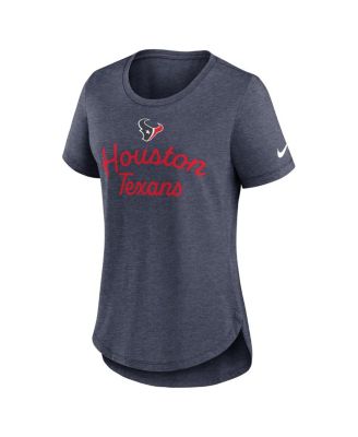 Women's Navy Houston Texans Script Tri-Blend T-Shirt