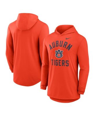 Nike - Men's Orange Auburn Tigers Classic Arch Tri-Blend Dri-FIT Long Sleeve Hoodie T-Shirt