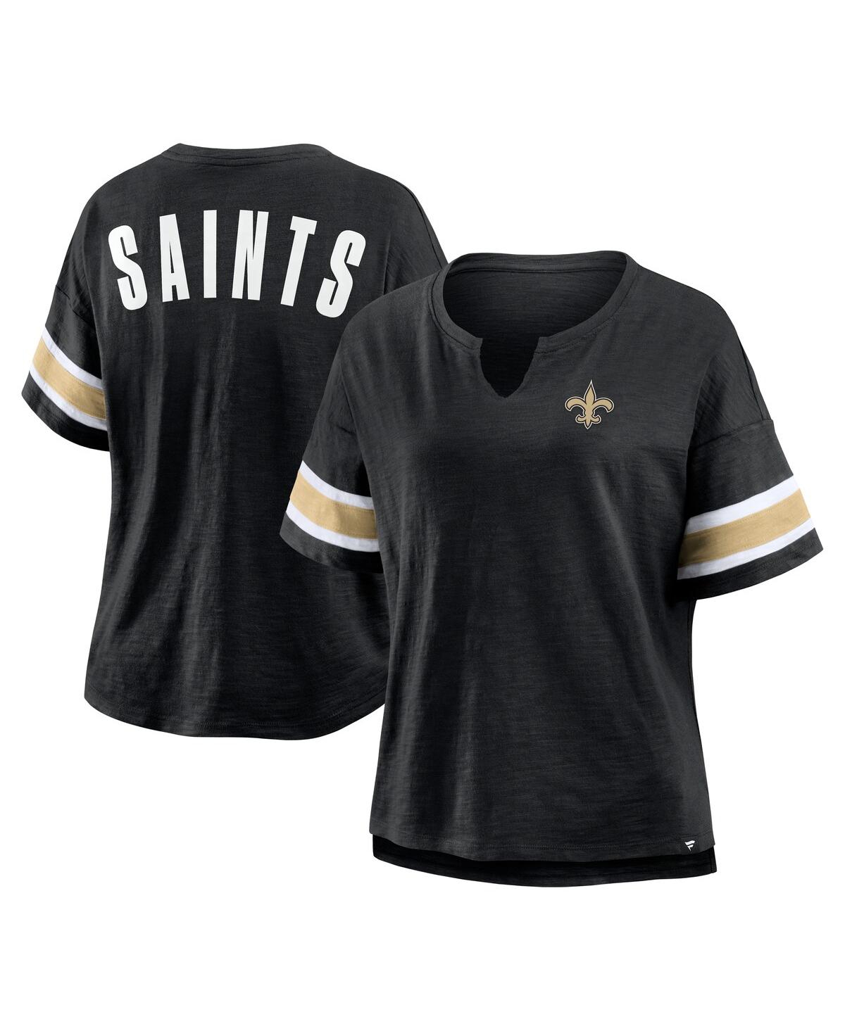 Fanatics Women's Black New Orleans Saints Redzone Curl Route T-shirt In Black
