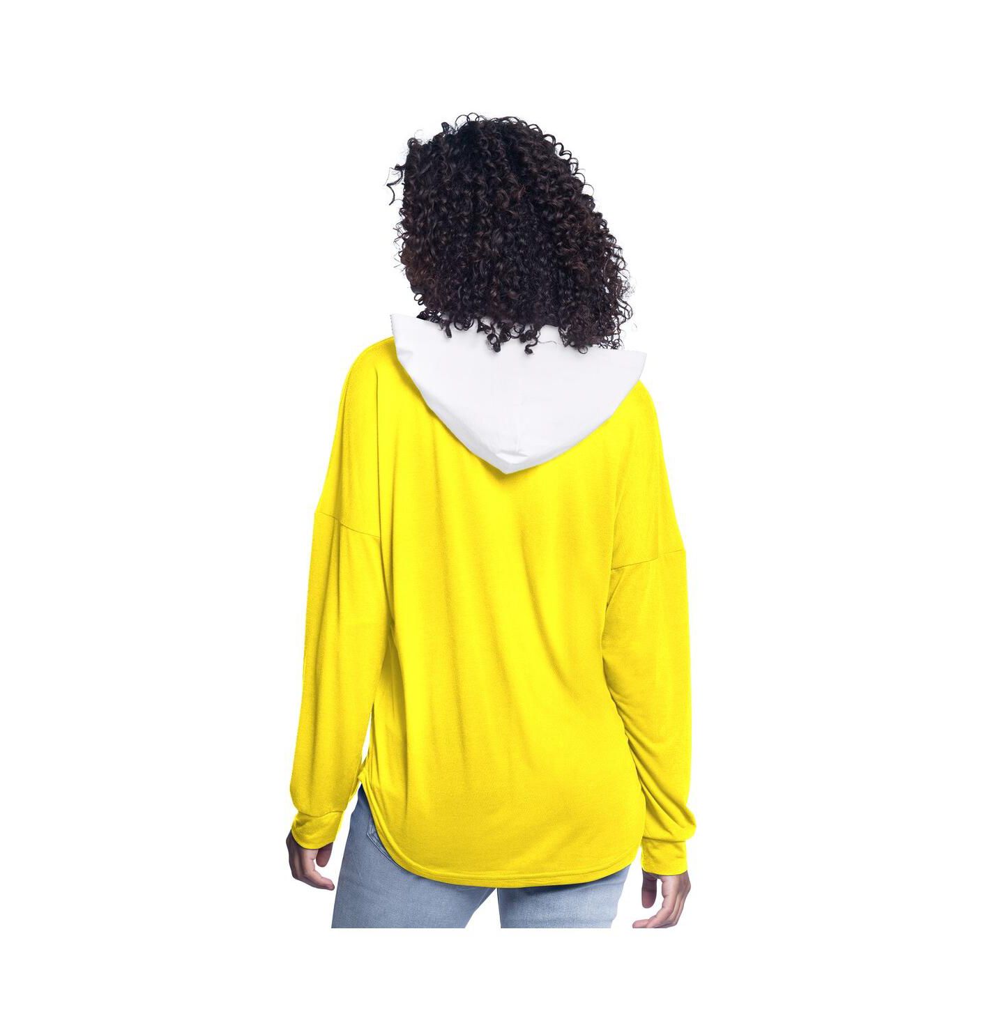 Женский топ G-III 4Her by Carl Banks Gold Utah Jazz Bench Player Oversized Long Sleeve Hooded — фото 2