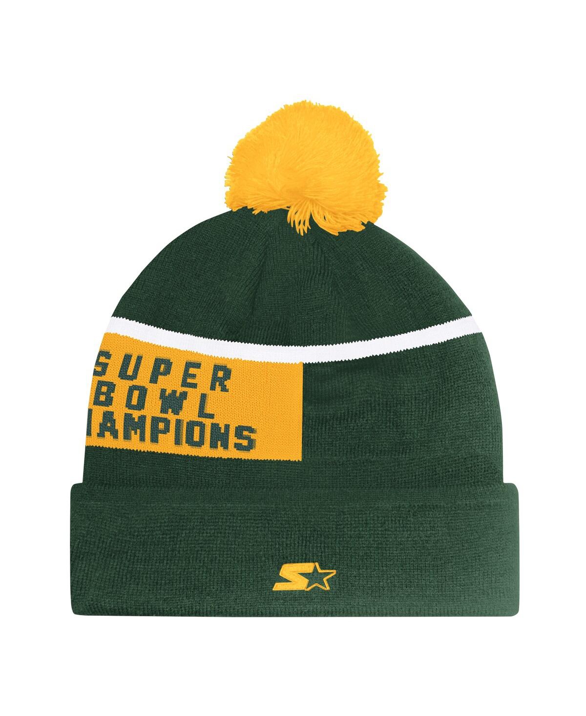 Starter Fanatics Men's Green/gold Canucks Hockey Fights Cancer Cuffed Knit With Pom Hat In Green