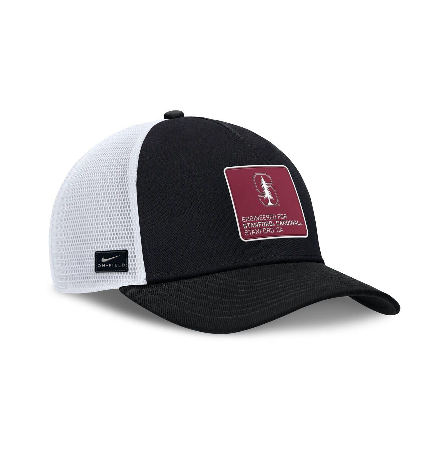 Мужская кепка Nike Black/White Stanford Cardinal 2025 On-Field Rise Engineered Trucker Adjustable Hat — фото 3