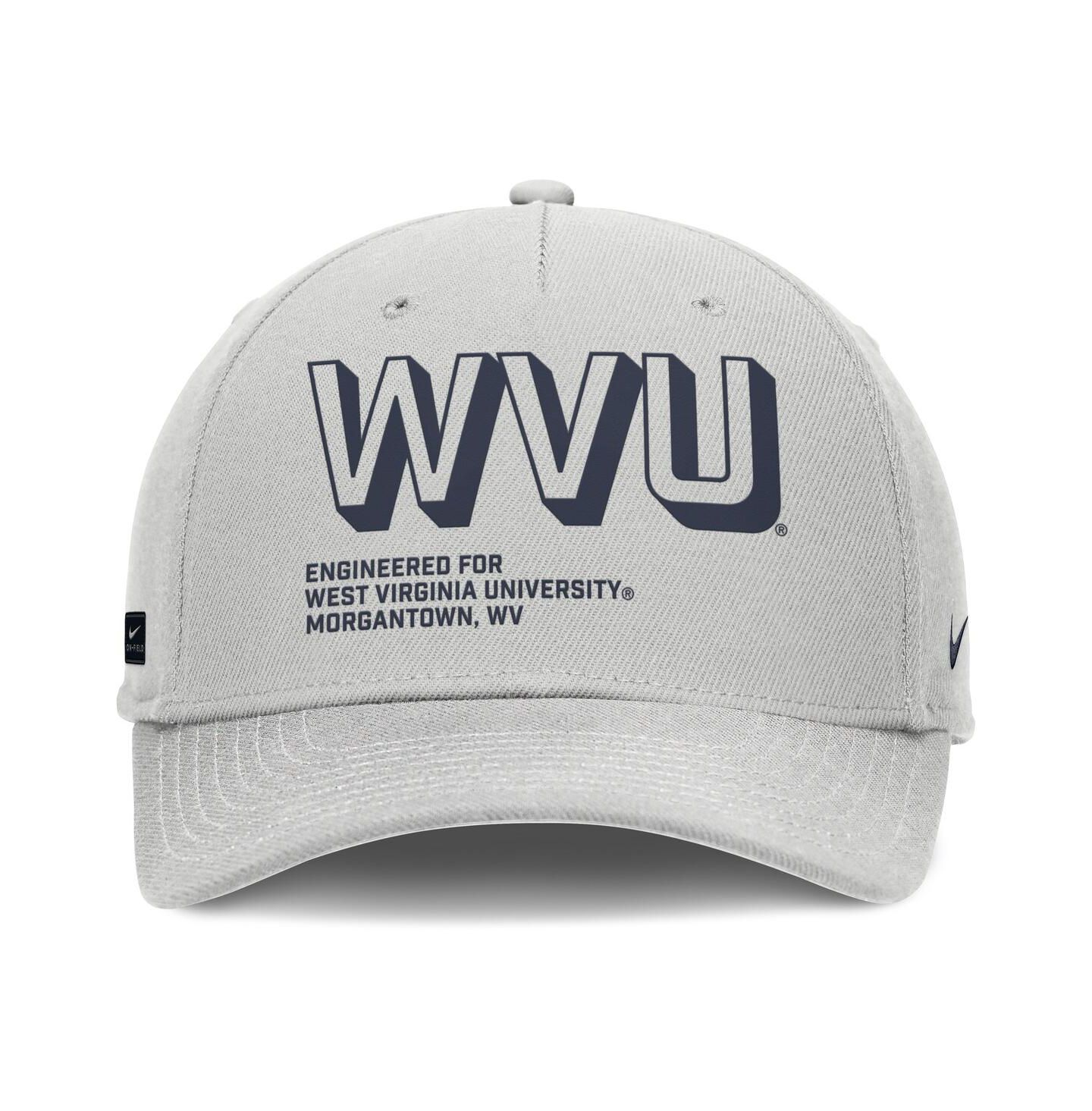 Мужская кепка Nike Gray West Virginia Mountaineers 2025 Sideline Dust Pinched Rise Adjustable Hat — фото 3