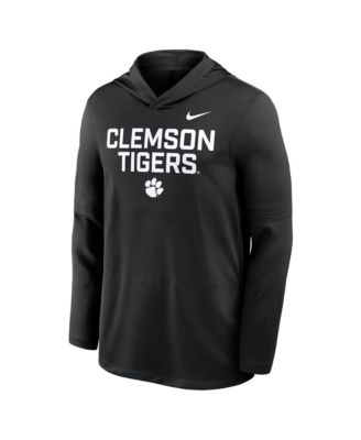 Men's Black Clemson Tigers 2025 Sideline Performance Long Sleeve Hoodie T-Shirt
