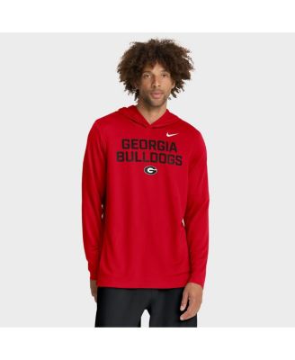 Nike - Men's Red Georgia Bulldogs 2025 Sideline Performance Long Sleeve Hoodie T-Shirt