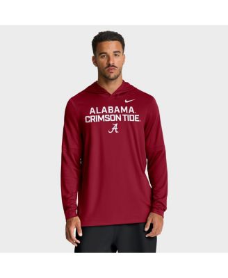 Nike - Men's Crimson Alabama Crimson Tide 2025 Sideline Performance Long Sleeve Hoodie T-Shirt