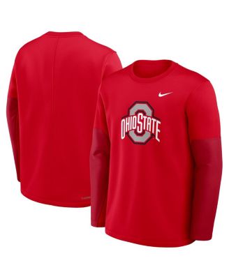 Men's Scarlet Ohio State Buckeyes 2025 Sideline Coach Performance Long Sleeve T-Shirt