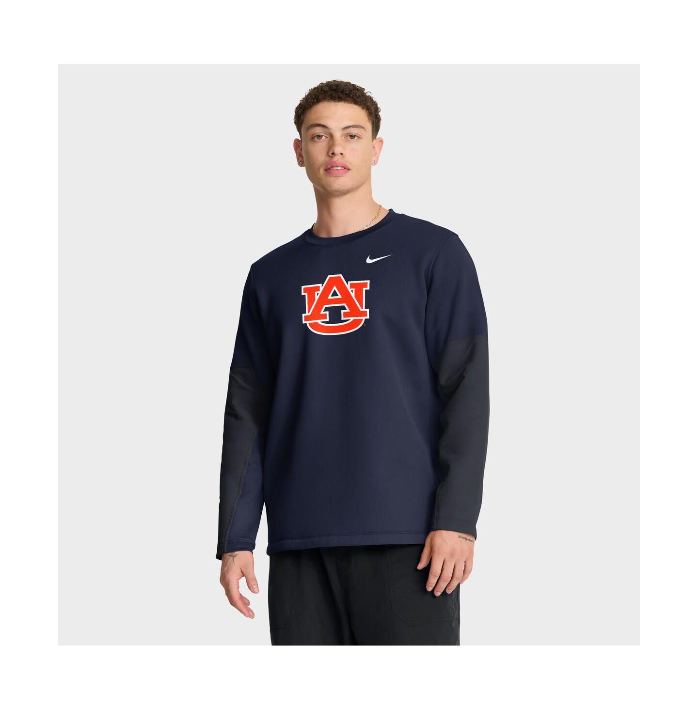 Мужская футболка Nike Navy Auburn Tigers 2025 Sideline Coach Dri-FIT Long Sleeve — фото 1