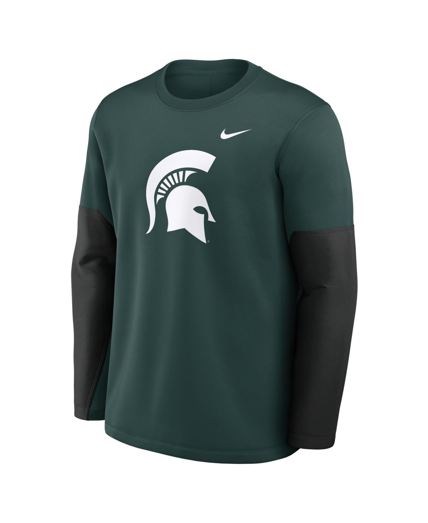 Мужская футболка Nike Green Michigan State Spartans 2025 Sideline Coach Performance Long Sleeve — фото 4