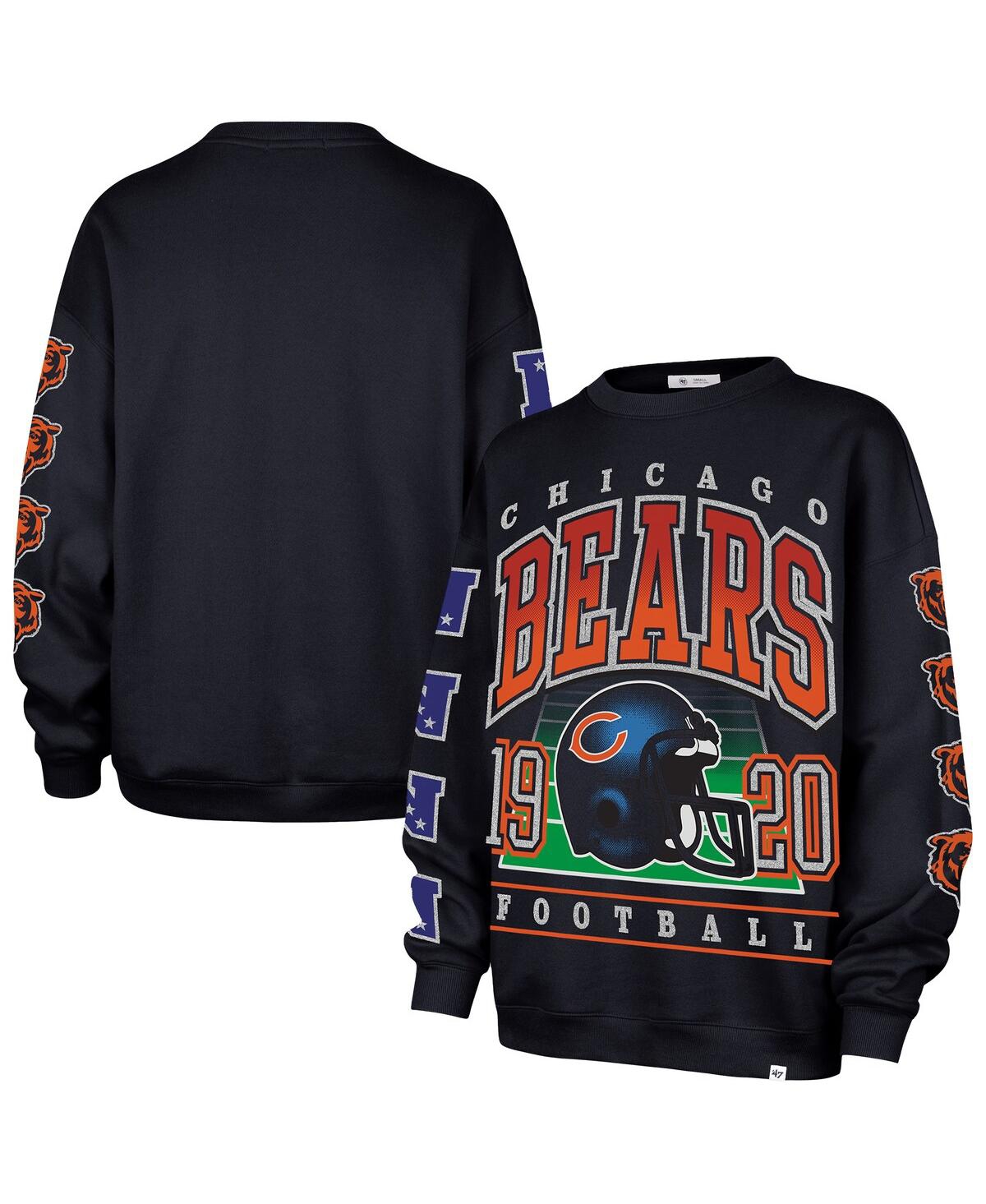 47 Brand '47  Navy Chicago Bears Go Big Oversized Pullover Sweatshirt In Multi