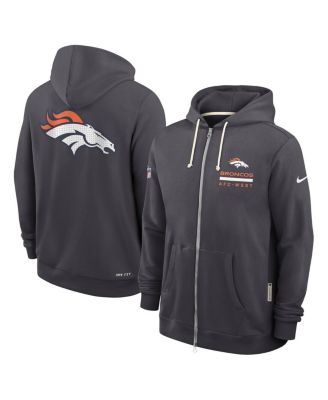 Men's Anthracite Denver Broncos Sideline Standard Issue Utility Player Dri-FIT Full-Zip Hoodie