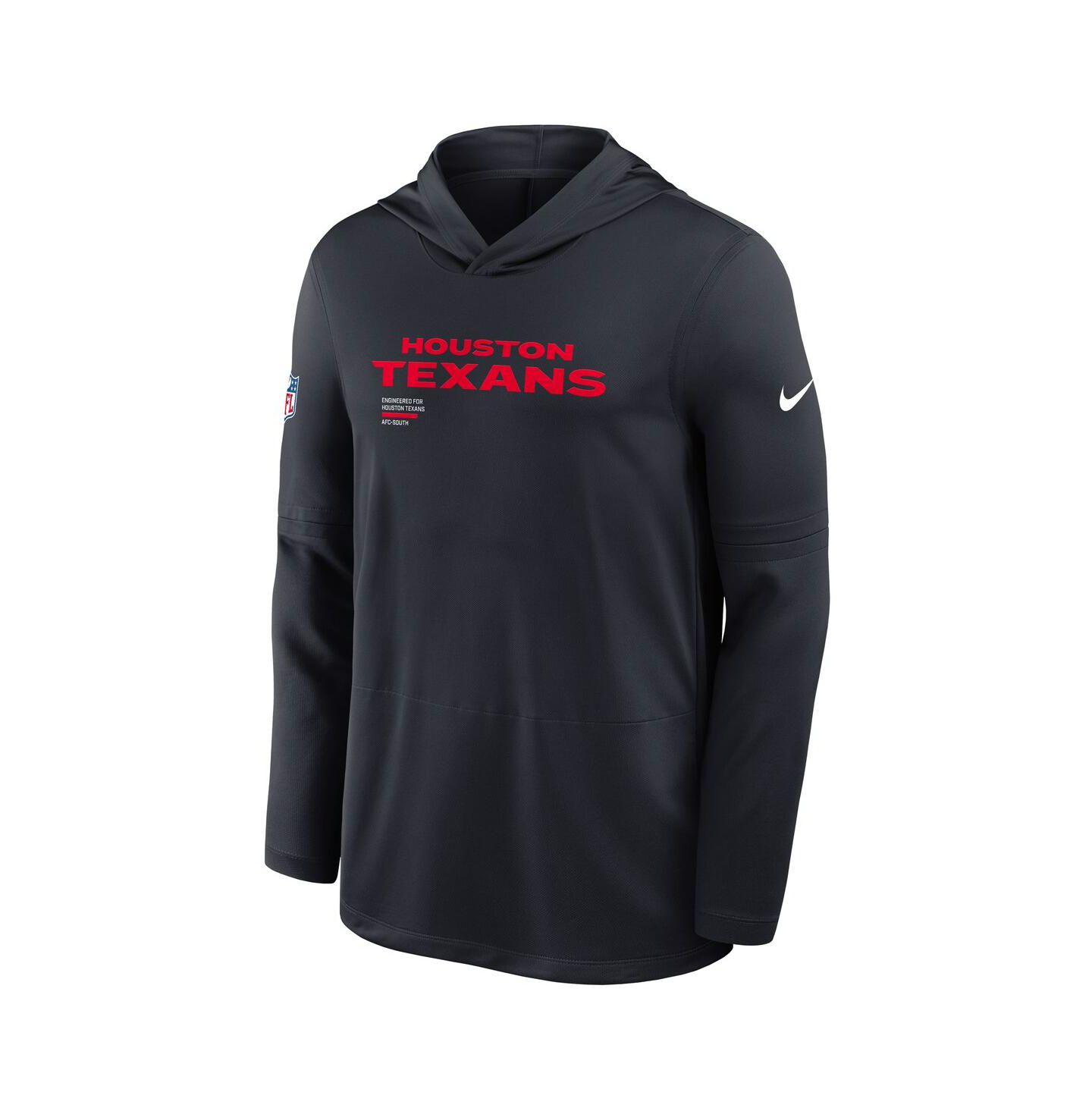Мужское худи Nike Red Houston Texans Sideline Pure Fury Performance Long Sleeve T-Shirt, цвет: Тёмно-синий — фото 5