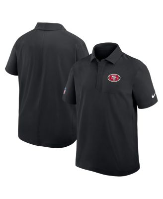 Men's Black San Francisco 49ers Sideline City Pride Woven Performance Polo Shirt