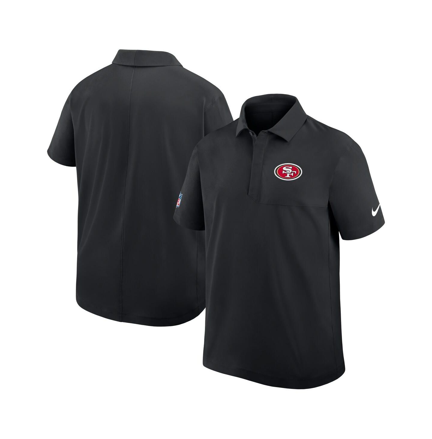 Мужское поло Nike Black San Francisco 49ers Sideline City Pride Woven Performance Polo Shirt — фото 3