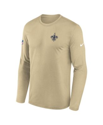 Men's Gold New Orleans Saints Legend Small Logo Performance Long Sleeve T-Shirt
