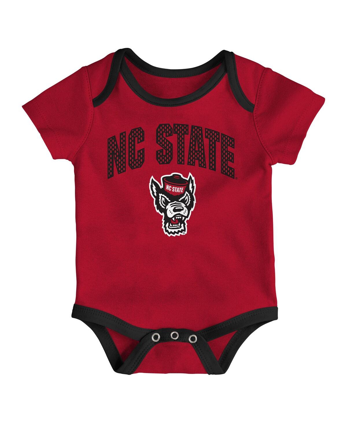 Outerstuff Baby Boys And Girls 3-pack Nc State Wolfpack All Day Play Bodysuit Set In Multi