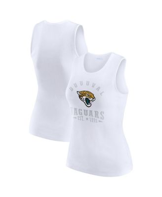 WEAR by Erin Andrews - Women's White Jacksonville Jaguars Ribbed Graphic Tank Top
