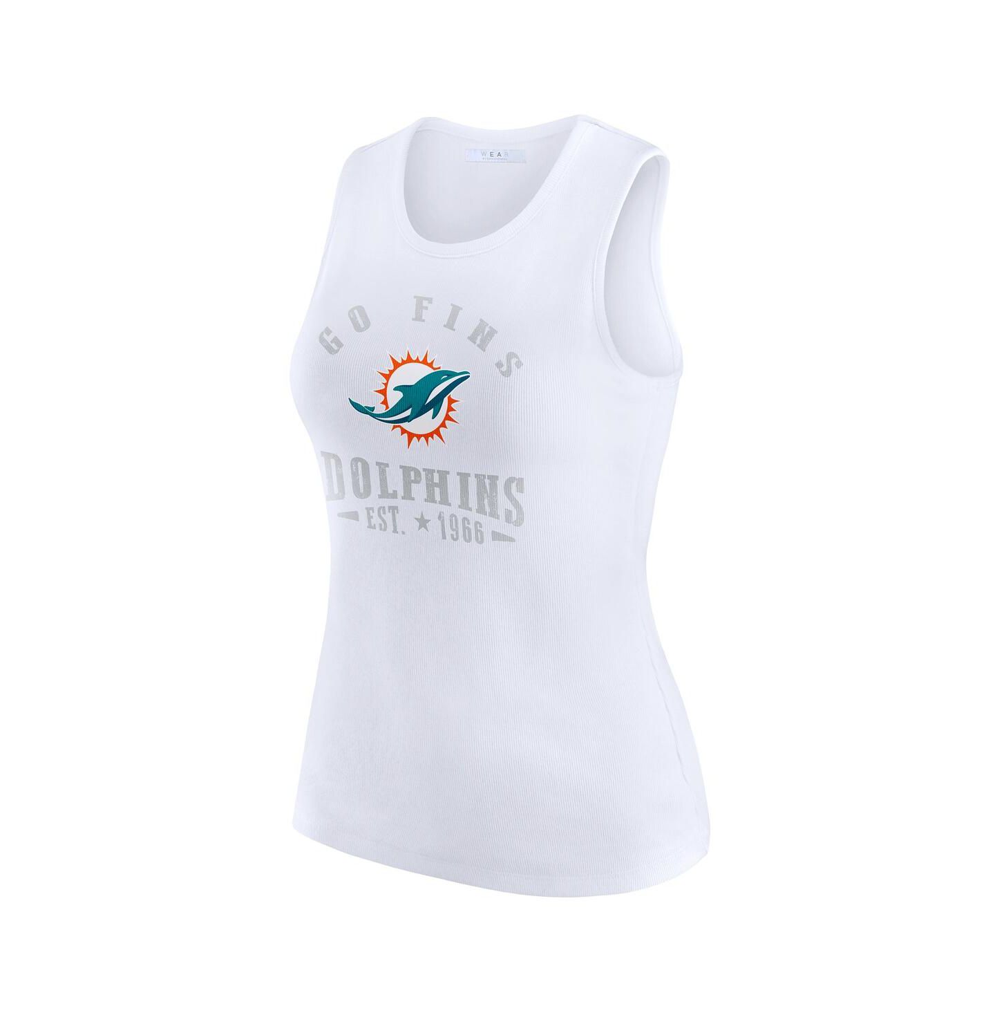 Женский топ WEAR by Erin Andrews White Miami Dolphins Ribbed Graphic — фото 3