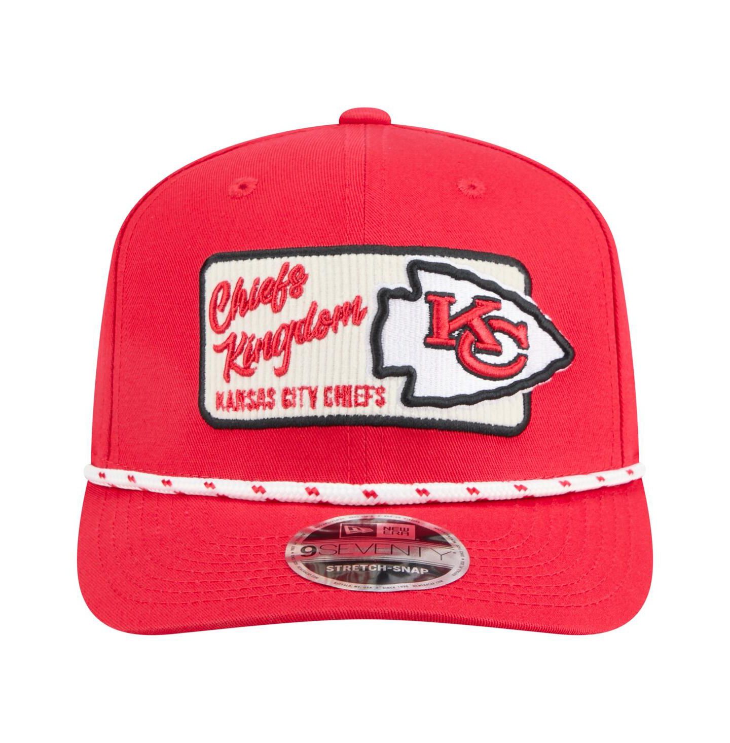 Мужской головной убор New Era Red Kansas City Chiefs Chant 9SEVENTY Stretch-Snap Hat — фото 2