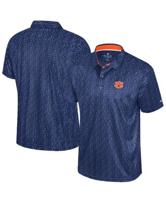 Colosseum - Men's Navy Auburn Tigers Football Print Polo Shirt