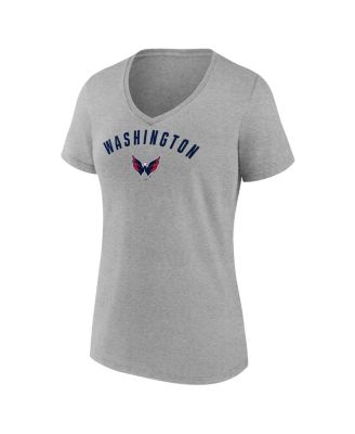 Women's Gray Washington Capitals V-Neck T-Shirt