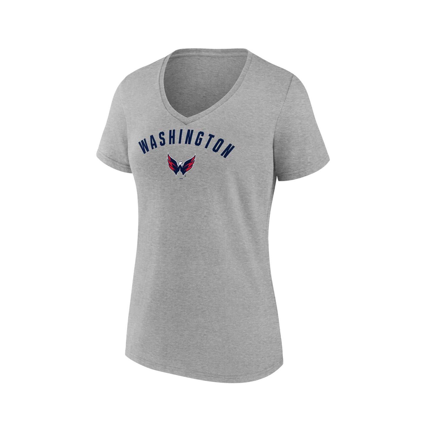 Женская футболка Fanatics Gray Washington Capitals V-Neck — фото 3