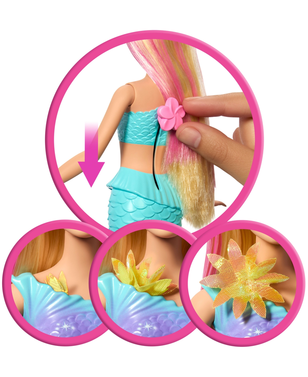 Barbie Flower Magic Mermaid Toy Doll In Multi