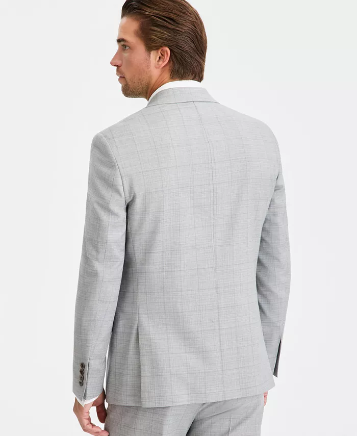 Men's Slim-Fit Wool-Blend Plaid Suit Jacket - thumbnail 8
