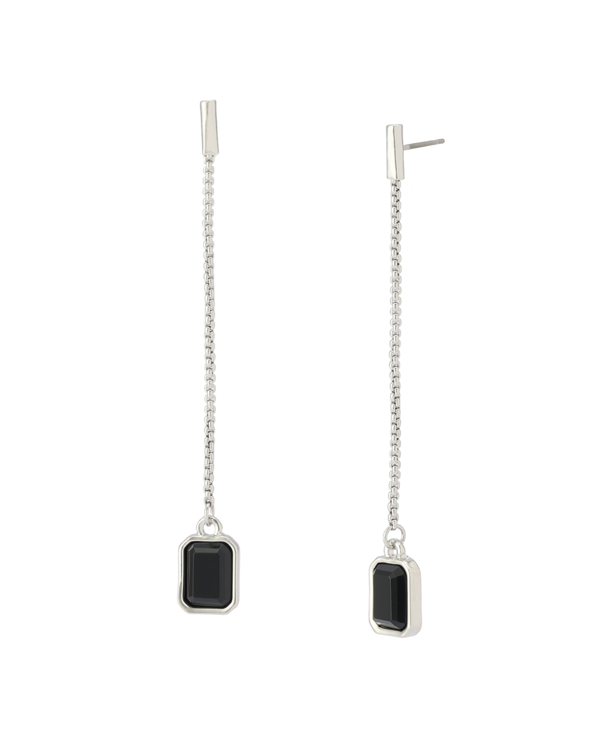 Steve Madden Faux Stone Gem Linear Earrings