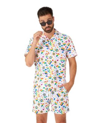 Men's Two Piece Tropical Set For Men - Summer Party Outfit - Shorts & Shirt Set