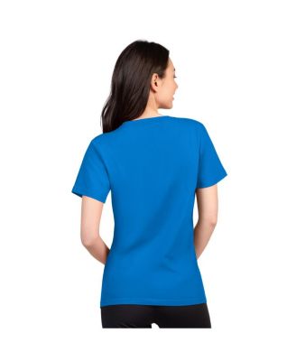 Women's Blue Detroit Lions Super-Slim Lightweight Winning Crew T-Shirt