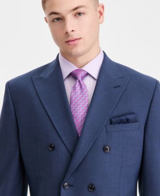 Men's Slim-Fit Wool-Blend Double Breasted Suit Separates Jacket