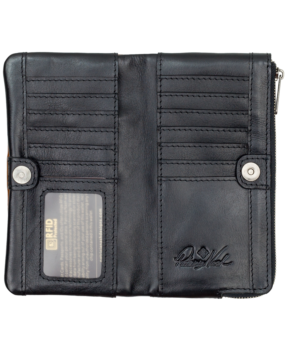 Patricia Nash Women's Prassa Bifold Zipper Wallet In Black