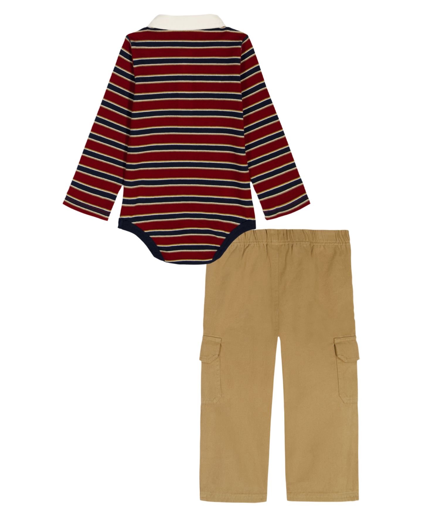 Детский комплект Tommy Hilfiger для малыша: боди-поло с длинным рукавом и брюки-карго, цвет: Разноцветный — фото 2