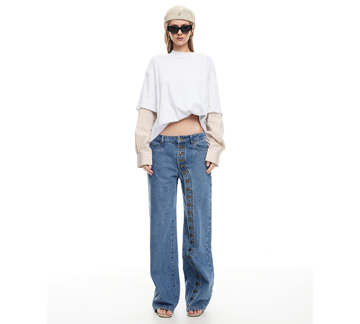 Lioness Women's Button Closure Penny Jeans In Blue