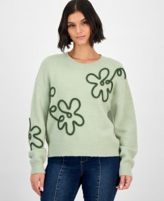 Hooked Up by IOT Juniors' Flower Sweater - Macy's