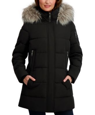 Nautica - Women's Faux-Fur-Trim Hooded Puffer Coat