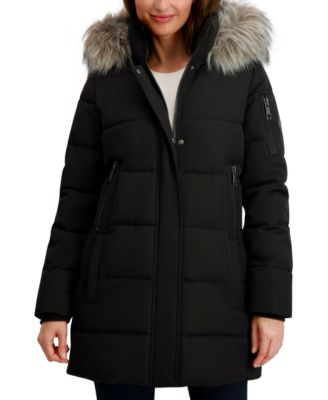 Women's Faux-Fur-Trim Hooded Puffer Coat