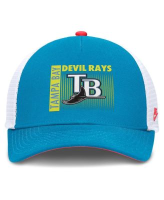 Men's Teal Tampa Bay Rays Neon 90s Rise Structured Performance Adjustable Trucker Hat