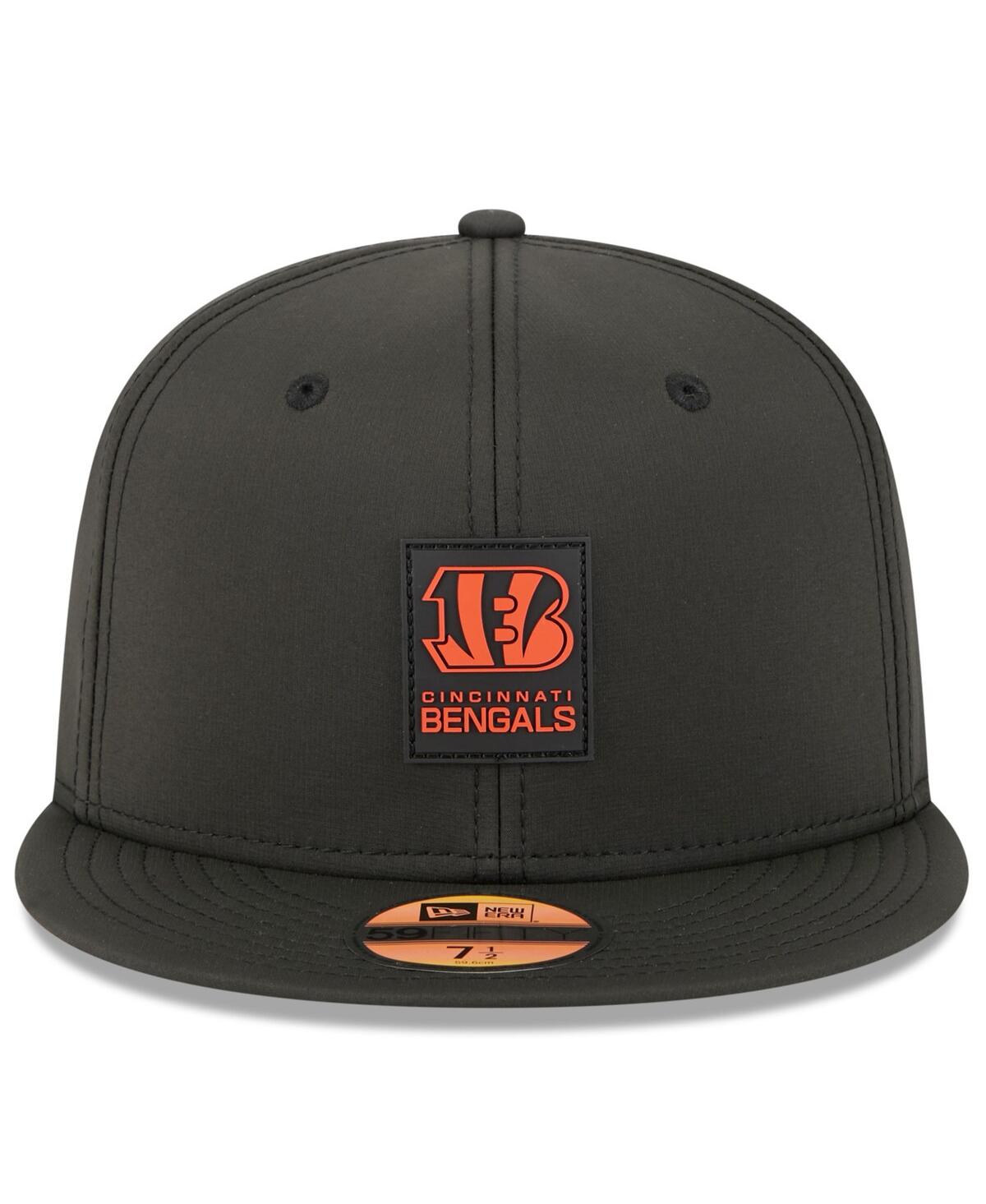 New Era Men's Black Cincinnati Bengals 2025 Sideline 59fifty Fitted Hat In Black