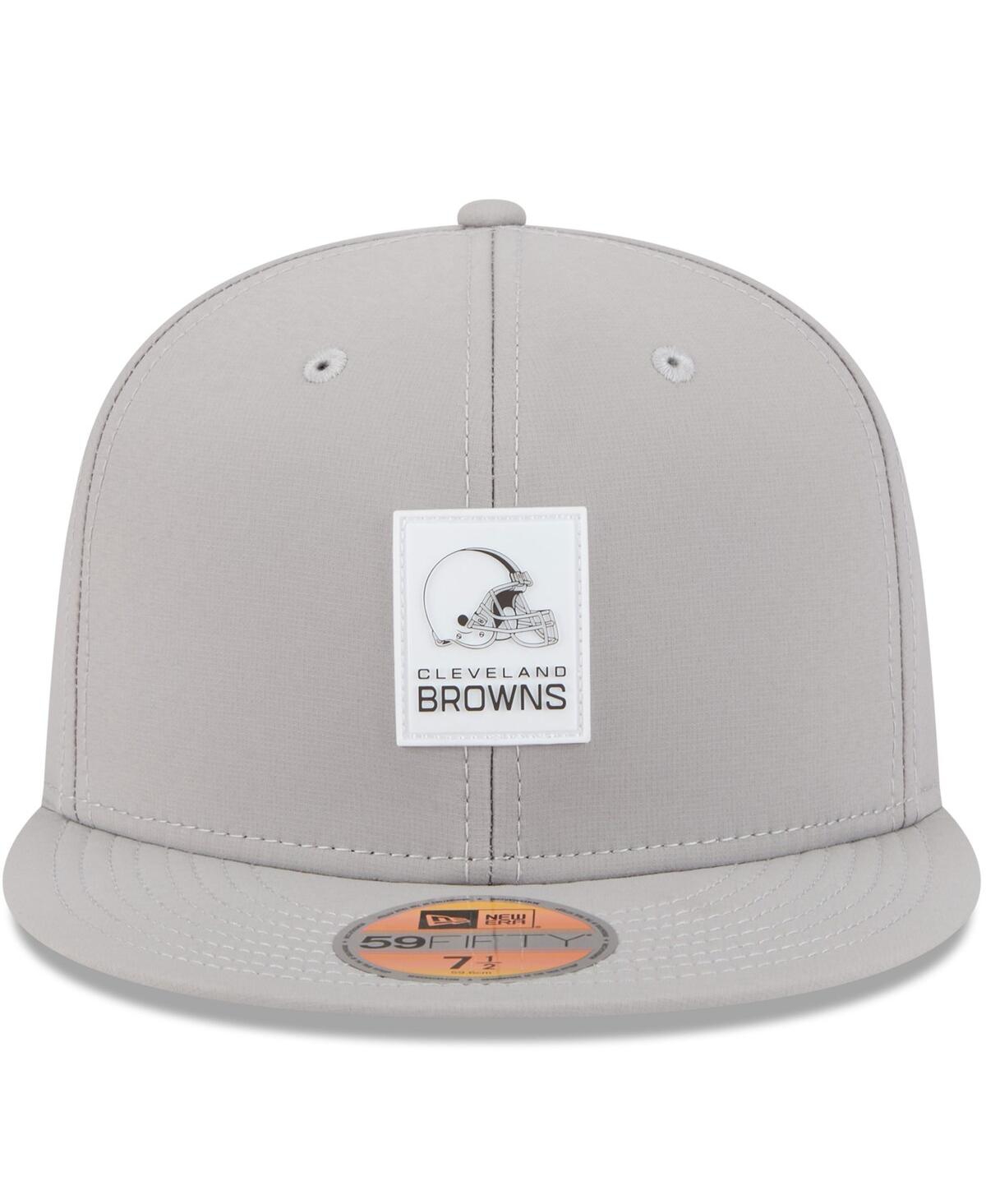 New Era Men's Gray Cleveland Browns 2025 Sideline 59fifty Fitted Hat In Gray