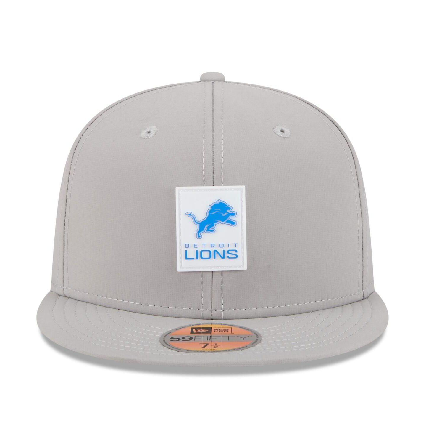 Мужская кепка New Era Gray Detroit Lions 2025 Sideline 59FIFTY Fitted Hat — фото 5